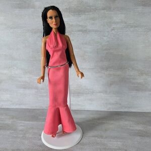 Vintage 1975 Mego Cher Fashion Doll In Pink Gown & Shoes, Long Hair 12" Tall
